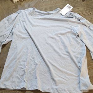 Lunya Organic Pima Long Sleeve Tee - NWT - Size M - Tranquil Blue
